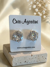 Load image into Gallery viewer, Round brilliant crystal stud earrings large
