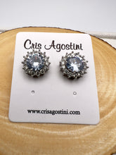 Load image into Gallery viewer, Round princess crystal earrings
