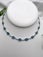 Load image into Gallery viewer, Greek eye in sequence necklace
