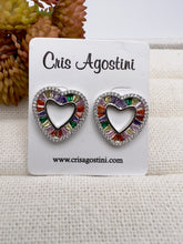 Load image into Gallery viewer, Open heart colorful earrings
