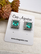 Load image into Gallery viewer, Square crystal princess earrings
