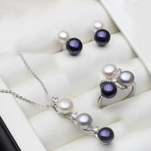 Load image into Gallery viewer, Natural Freshwater colors pearl ring set
