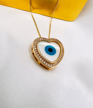Load image into Gallery viewer, Greek eye heart shape in box necklace
