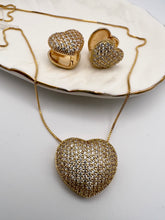 Load image into Gallery viewer, Studded love heart clip on jewelry set
