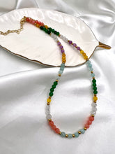 Load image into Gallery viewer, Small cololful natural stone and crystal choker necklace
