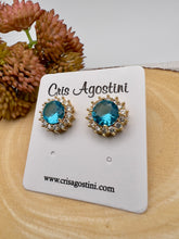 Load image into Gallery viewer, Round princess crystal earrings
