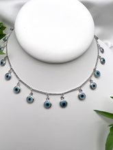 Load image into Gallery viewer, Greek eye pendant choker necklace
