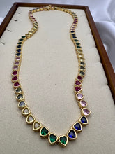 Load image into Gallery viewer, Colorful heart jewel locker choker necklace
