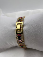 Load image into Gallery viewer, Three crystal baguettes row bracelet
