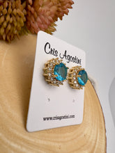 Load image into Gallery viewer, Round princess crystal earrings
