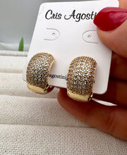 Load image into Gallery viewer, Bold thick studded hoop earrings
