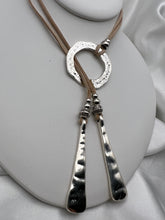 Load image into Gallery viewer, Leather with silver details necklace
