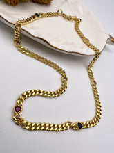 Load image into Gallery viewer, Colorful heart link short chain necklace

