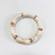 Load image into Gallery viewer, Acrylic bangle with gold plated  details bracelet
