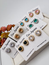 Load image into Gallery viewer, Heart crystal princess earrings
