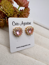 Load image into Gallery viewer, Heart crystal princess earrings
