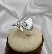 Load image into Gallery viewer, Chunky geometric adjustable silver plated ring
