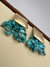 Load image into Gallery viewer, Square base turquoise Under 29 earrings
