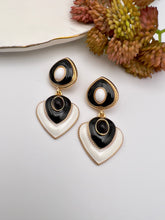 Load image into Gallery viewer, Geometric vintage enamel earrings
