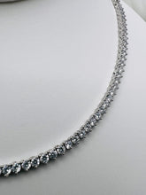 Load image into Gallery viewer, Three prong 3mm tennis necklace
