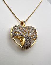 Load image into Gallery viewer, Cz chubby studded tree of life necklace
