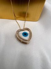 Load image into Gallery viewer, Greek eye heart shape in box necklace
