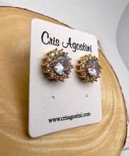 Load image into Gallery viewer, Round princess crystal earrings
