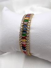 Load image into Gallery viewer, Three crystal baguettes row bracelet
