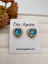 Load image into Gallery viewer, Heart crystal princess earrings
