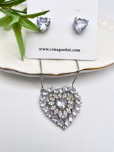 Load image into Gallery viewer, Big mosaic crystal white rhodium set
