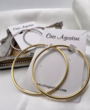 Load image into Gallery viewer, Two inches classic tube hoop earrings
