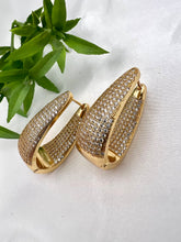 Load image into Gallery viewer, Bold studded hoop that tapers at the top bigger  earrings
