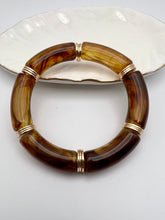 Load image into Gallery viewer, Acrylic bangle with gold plated  details bracelet
