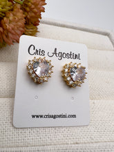 Load image into Gallery viewer, Heart crystal princess earrings
