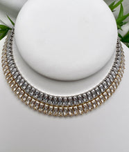 Load image into Gallery viewer, CZ Baguettes with mini link chains choker necklace
