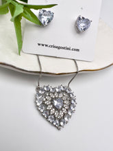 Load image into Gallery viewer, Big mosaic crystal white rhodium set
