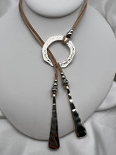 Load image into Gallery viewer, Leather with silver details necklace
