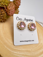 Load image into Gallery viewer, Round princess crystal earrings
