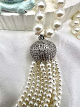 Load image into Gallery viewer, Long tassel shell pearl cz necklace
