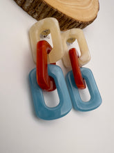 Load image into Gallery viewer, Acrylic square multicolor earrings
