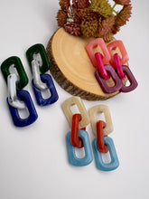 Load image into Gallery viewer, Acrylic square multicolor earrings
