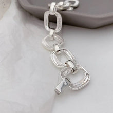 Load image into Gallery viewer, Bigger square link silver plated bracelet
