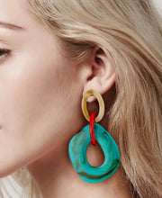 Load image into Gallery viewer, Colorful acrylic geometric earrings
