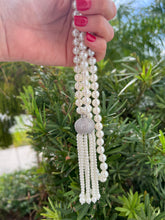 Load image into Gallery viewer, Long tassel shell pearl cz necklace
