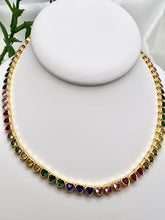 Load image into Gallery viewer, Colorful heart jewel locker choker necklace
