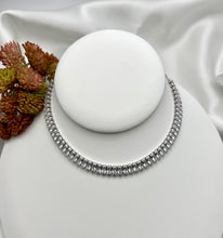 Load image into Gallery viewer, CZ Baguettes with mini link chains choker necklace
