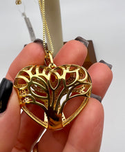 Load image into Gallery viewer, Cz chubby studded tree of life necklace
