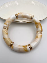 Load image into Gallery viewer, Acrylic bangle with gold plated  details bracelet
