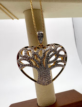 Load image into Gallery viewer, Cz chubby studded tree of life necklace

