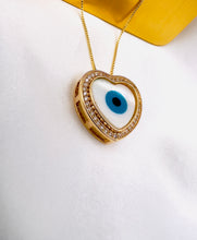 Load image into Gallery viewer, Greek eye heart shape in box necklace
